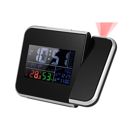 A1DFDFGOQSFG Digital Color Thermometer Hygrometer Indoor Clock LCD Temper,Clock Thermometer Hygrometer