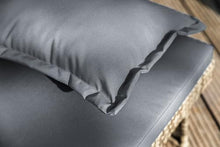 Greemotion Bahia Tobago Patio Daybed Loveseat Sofa with Storage Ottoman and Adjustable Cushions Brown and Dark Gray