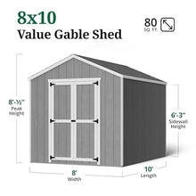 Little Cottage Co. 8x10 Value Gable Shed with Floor, Outdoor Wood Storage Do-It-Yourself Precut Kit