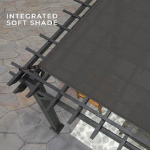 Backyard Discovery Stratford 16' x 12' Galvanized Steel Pergola Kit with Shade Sail Canopy Black