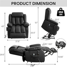 HTERWQEA Power Lift Recliner Chair with Heat & Massage, Black