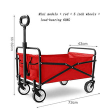 Folding Wagon, Garden Trolley Capacity 60 Kg, Portable Garden Cart with 4 Wheels, for Transport Garden Tools, Pets, Travel, Camping, Concerts, Beaches
