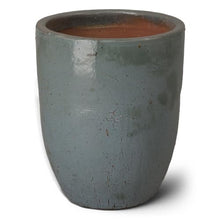 Emissary Home and Garden 22 in. Soft Blue Ceramic Round Planter (22 in. L x 22 in. W x 26.5 in. H) with Drainage Hole
