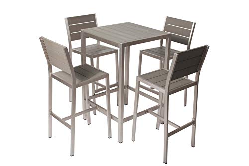 Pangea Home BETTY 5 Piece Bar Set Grey