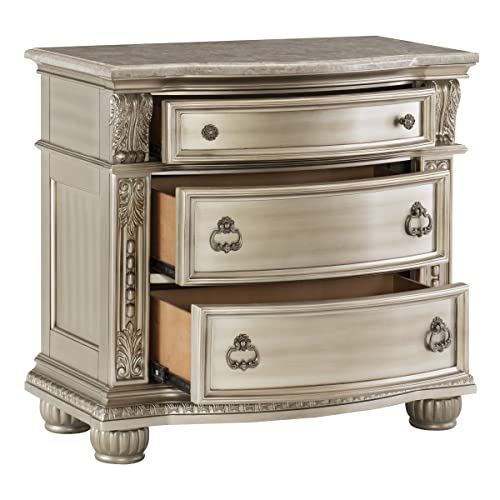 Homelegance 1757SV-4 Night Stand Silver