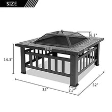 Garden Fire Pit Grill Bowl Grill Barbecue Rack Outdoor Fire Pit Garden Brazier Portable Courtyard Large Fire Bowl Cast Iron Fire Garden Outdoor for Patio Terrace Camping, Black 82x82x44cm (Bl