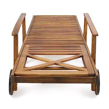 Merax Outdoor Chaise Lounge Set of 4 Pool Sun Lounger Daybed Sofa, Teak