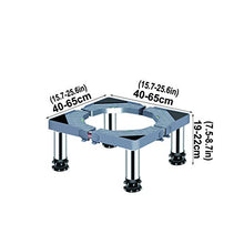HYUIO Furniture Movable Base， Multi-Functional Base Adjustable Dryer Refrigerator Stand Length/Width 40-65cm Outside Plant Container Floor Trays(4legs,19 22cm)