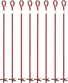 48" x 6" Screw in Auger Type Steel Earth Anchor Tie Down Stake - Pack of (8)
