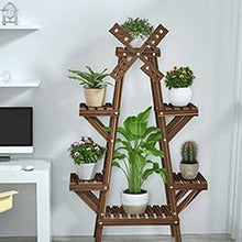 TBNLASS Vintage Wood Plant Stand Balcony Flower Pot Ladder Shelf Outdoor Garden Planter Indoor Plants Pots Home Storage Rack