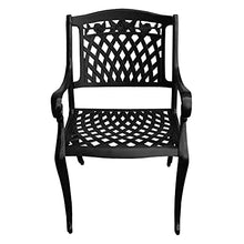 Oakland Living Modern Ornate Outdoor Mesh Aluminum 68-in Rectangular Patio Dining Set with Six Chairs Black