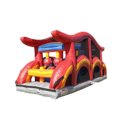 JumpOrange Shadow Obstacle Course Bounce House Inflatable with Blower Piece 6