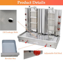WYDDDARY Commercial Gas Shawarma Grill Machine 2800Pa 2-Station Auto-rotate