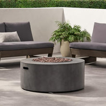 Dancongtea 32" Round Iron Fire Pit Stone Gray 40,000 BTU