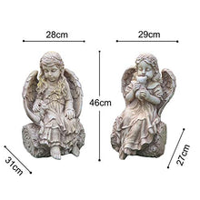 Garden Cherub Statue |Angel Holding A Rabbit,Resin Garden Figurine for Outdoor Home Yard Decor,A-Kissing Cat