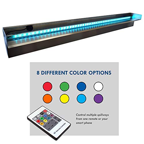 Anjon Manufacturing 48" Stainless Steel Color Changing NiteFalls Spillway with Remote