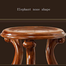 Stands Solid Wood Flower Vintage Hand-Carved Shelf Luxury Living Room Floor-Standing Flower Combination Ebony Wood Low Middle and high Abstract Style (High)