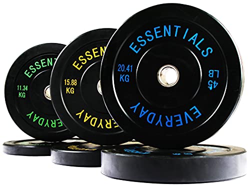 BalanceFrom Black Olympic Bumper Plate Weight Plate Set 210LB
