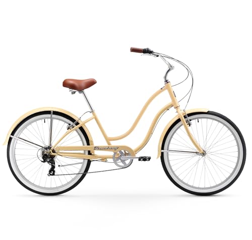 Firmstrong Siren Lady 7 Speed Beach Cruiser Bicycle Vanilla