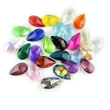38mm/50mm/63mm/76mm 10pcs Mixed Colors Tear Drop Glass Crystal DIY Pendant Chandelier Jewelry Suncatcher Faceted Prism,76mm 40pcs
