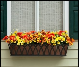 60" Arch Decora Window Box with Bronze Galvanized Liner