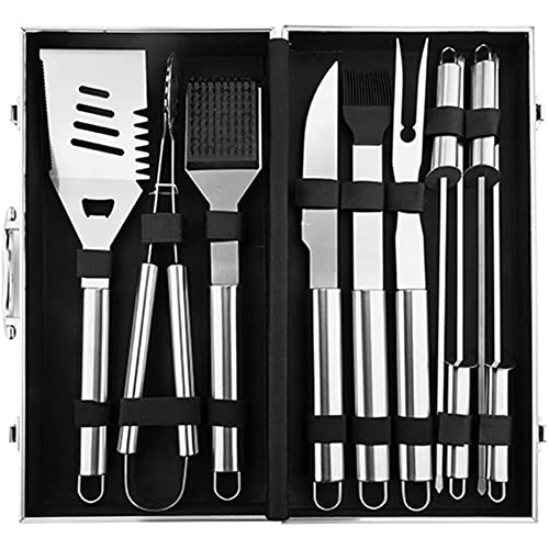 BBQ Grill Accessories Set 10PCS Stainless Steel Barbecue Tool Set for Backyard Outdoor Camping - Best Grill Gift