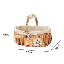 FENOKD Picnic Baskets Picnic Fruit Basket with Lid, Storage Box, Snack Tea Basket, Storage Basket and Cloth，