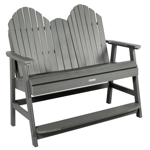 highwood Hamilton 4ft Counter Height Adirondack Bench, Coastal Teak