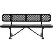 Global Industrial 6'L Heavy Duty Outdoor Steel Picnic Bench with Backrest