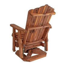 Outdoor Escape Brown Adirondack Swivel Glider, Durable Outdoor Chair, Gorgeous Finish, All-Weather Wood Design