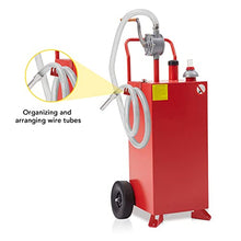 30 Gallon Gas Caddy with Pump - Portable Fuel Tank without Front Wheels Gasoline Tank Portable Fuel Storage Tank for Boat, Car,Garden, Lawnmower, ATV, 30 Red - B