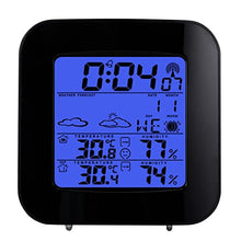 HBJWOV Barometer Indoor and Outdoor Hygrograph with Backlit Clock Electronic Weather Forecast Desk