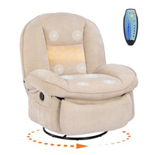Garvee 360° Swivel Rocker Oversized Recliner Chair with Massage & Heating