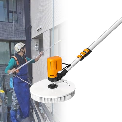 iumLeap Electric Spin Brush Solar Panel Cleaning Rotating Brush,320r/mid Brushless Motor, Windows Glass Water Fed Brush(use-5.5m)