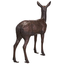 Design Toscano Standing Doe Deer Cast Bronze Garden Statue Brown