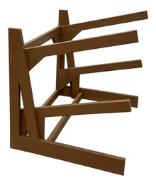 Log Kayak Rack One-Sided Recycled Poly Kayak Rack Nutmeg Brown