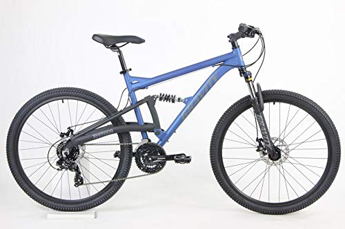 Quality 2024 Gravity FSX 27.5 LTD Dual Suspension 21 Speed Mountain Bike Matt Nautical Blue