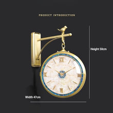Yioryo Double Sided Wall Clock, Quiet, Easy Read Two Faces Retro Station Clock Antique Hanging Clocks for Garden Home Decor Indoor Outdoor Living Room Study Wall Decoration