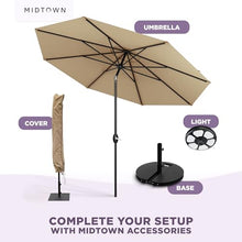 Midtown Umbrellas Lean - 8 Ft Patio Umbrella, Heather Tan Canopy