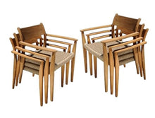 WholesaleTeakFurniture Qty 6 - Grade-A Teak Wood Luxurious Solo/Single Amilo Stacking Arm Chairs #26AMAA