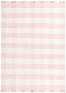 Unique Loom Eco Plaid Indoor Outdoor Washable Area Rug Balmoral 9' x 12' Pink/Ivory