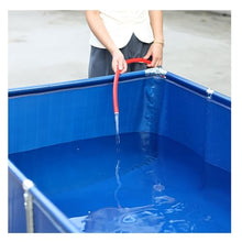 Zfmnoyev PVC Canvas Fish Pond with Steel Frame, Rectangle Pool Above Ground, Large Swimming Pool with Drain, Foldable Water Storage Tank, Easy to Install, for Camping Garden Backyard(1.5x1x0.5m)