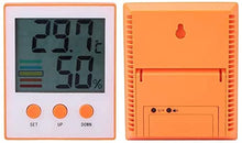 Yuidaaavzz Hygrometer, LCD Digital Temperature Huty Meter Backlight Home Indoor Electronic Hygrometer Thermometer Weather Station (Color : Orange) (Black)