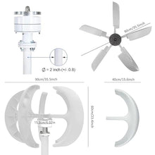 ZSFHJZC Wind Turbine Generator Kit 3000W 4000W 5000W with Controller, Wind Generator for Home Use, Vertical Wind Turbine Windmill Power Generator,5000W-24V