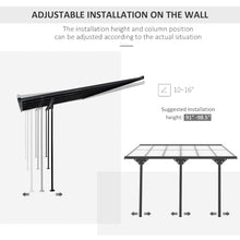 Outsunny 12' x 10' Outdoor Polycarbonate Pergola Hardtop Aluminum Gray