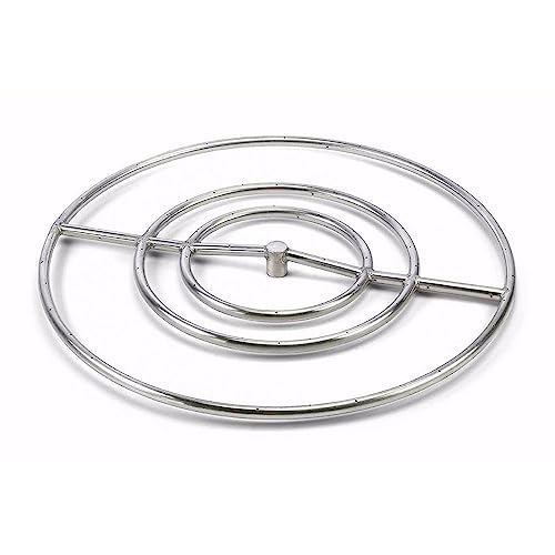 HPC Fire Round Stainless Steel Fire Pit Burner (FRS-36HC-NG), 36-Inch, High Capacity, Natural Gas