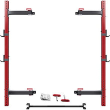 CUAUC Wall Mounted Folding Squat Rack Red