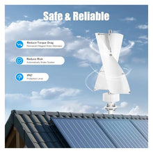 GANGSUQD Wind Generator, 12V/24V Vertical Axis Wind Portable Generator Maximum Power 100W IP67 Energy for Home RVs,for Home, Farm, RVs, Boats(White-and-Blue-12V)