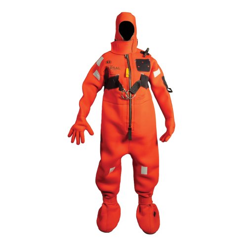 MUSTANG SURVIVAL Neoprene Cold Water Immersion Suit w/Harness Red