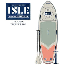 ISLE Surf and SUP Megalodon Inflatable Paddle Board Bundle 15' Seafoam/Peach